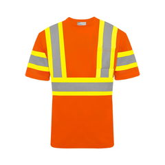 Ground Force • Short Sleeve Polyester Traffic T-Shirt, 4" Refl. Tape w/ Arm Band